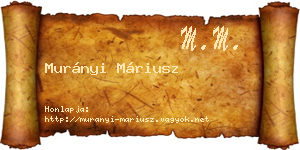 Murányi Máriusz névjegykártya